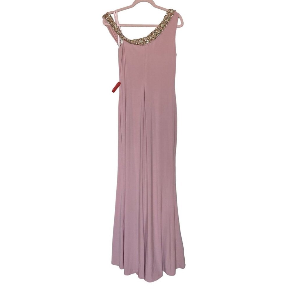Mac Duggal Dress Gown Size 6 Pink Beaded Drop Shoulder Rhinestones 68163 $398 - Picture 12 of 16